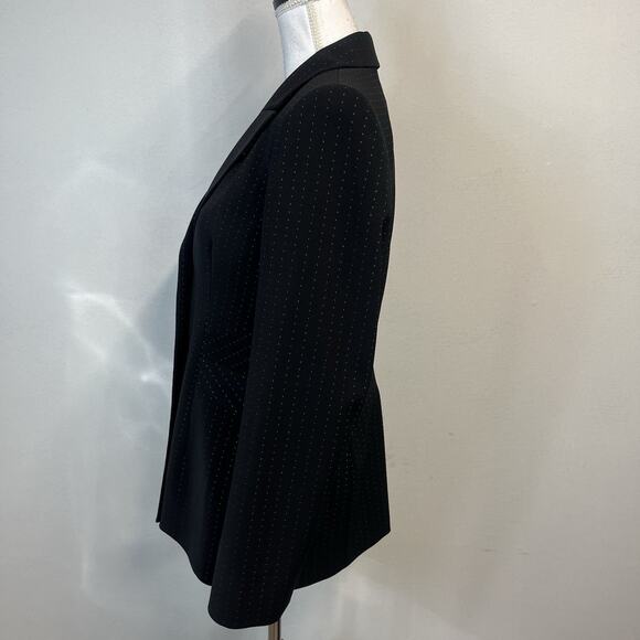 Liz Claiborne Suits Jacket Blazer sz 10 Black Blue Pinstripe Career Professional - Picture 7 of 9